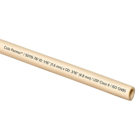 Cole Parmer TPV Tubing, Tan Opaque, 1/16in ID x 3/16in OD; 50 Ft CP-EJP1-3